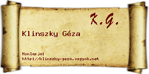 Klinszky Géza névjegykártya