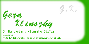 geza klinszky business card